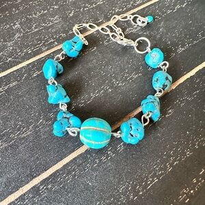 Sonora Turquoise beaded handmade bracelet/minimalist /pastel